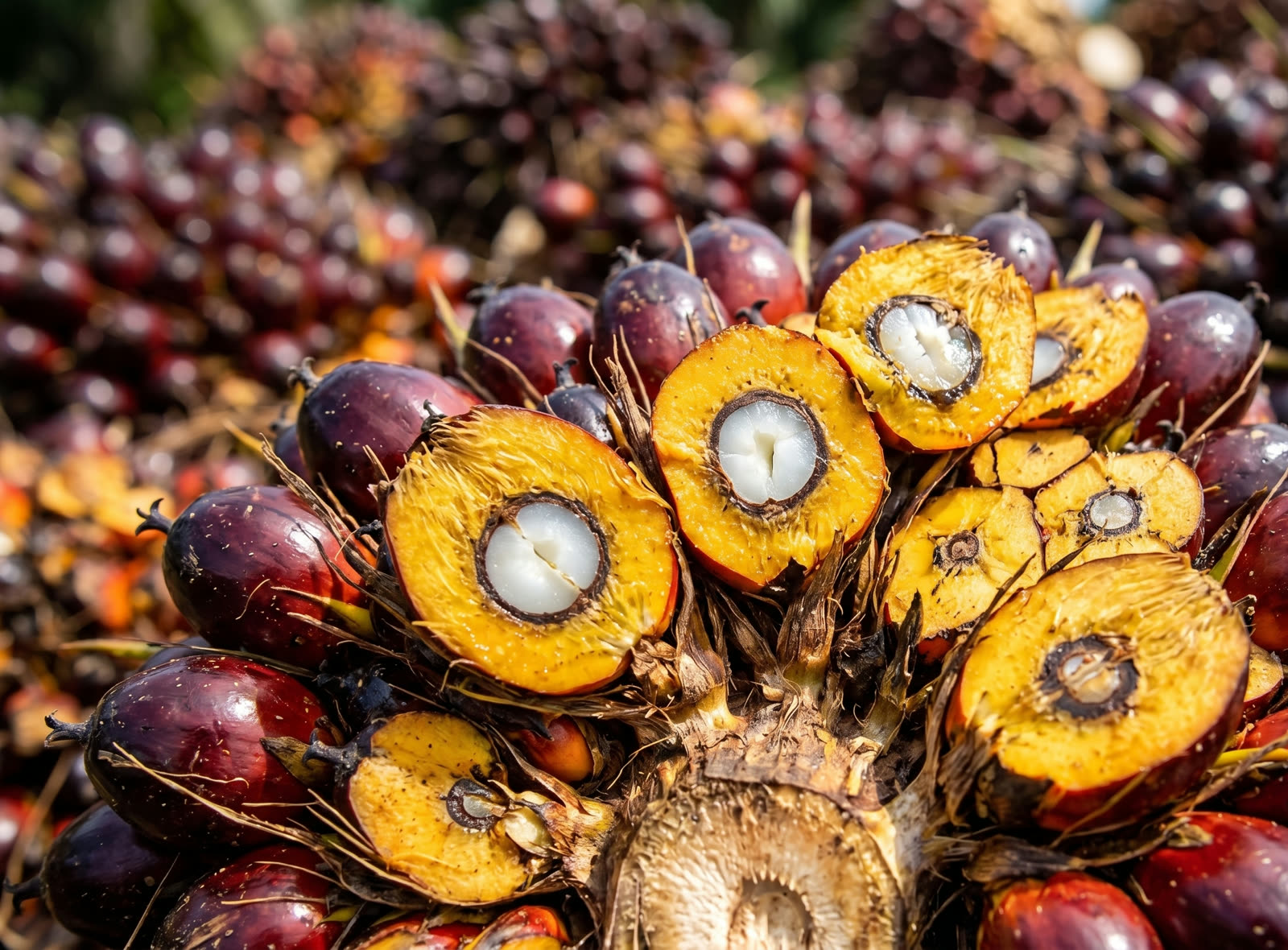 Buah kelapa sawit hasil panen